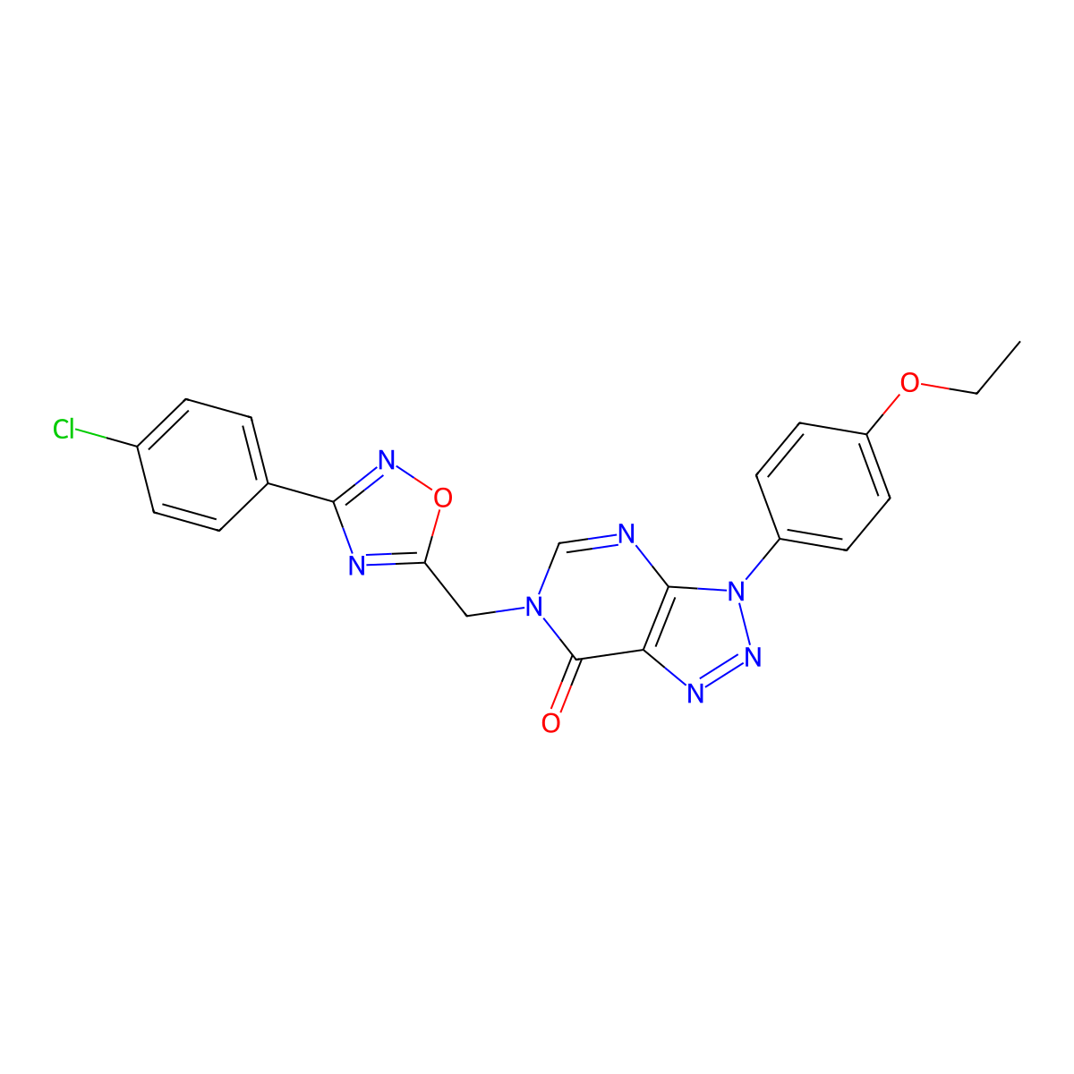 6-{[3-(4-chlorophenyl)-1,2,4-oxadiazol-5-yl]methyl}-3-(4-ethoxyphenyl)-3H,6H,7H-[1,2,3]triazolo[4,5-d]pyrimidin-7-one molecular structure, CAS 1040676-94-5