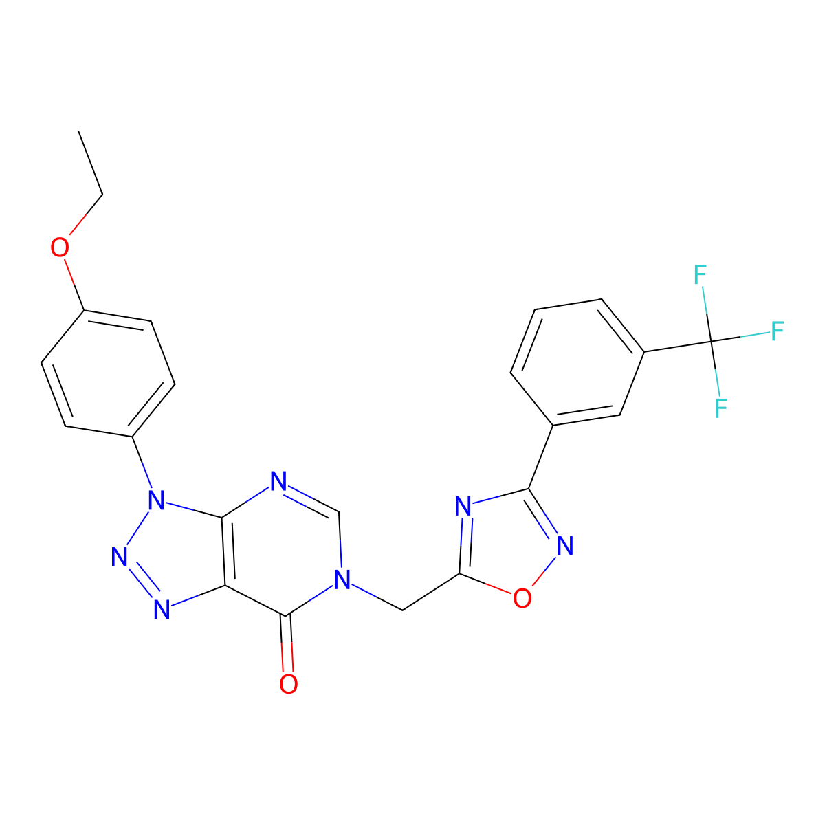 3-(4-ethoxyphenyl)-6-({3-[3-(trifluoromethyl)phenyl]-1,2,4-oxadiazol-5-yl}methyl)-3H,6H,7H-[1,2,3]triazolo[4,5-d]pyrimidin-7-one molecular structure, CAS 1040677-06-2