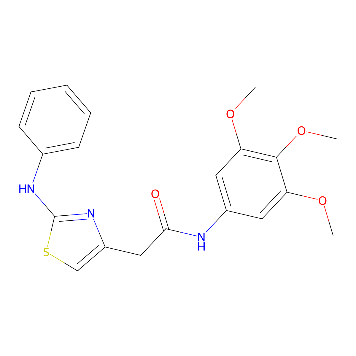 2-[2-(phenylamino)-1,3-thiazol-4-yl]-N-(3,4,5-trimethoxyphenyl)acetamide molecular structure, CAS 1040677-15-3