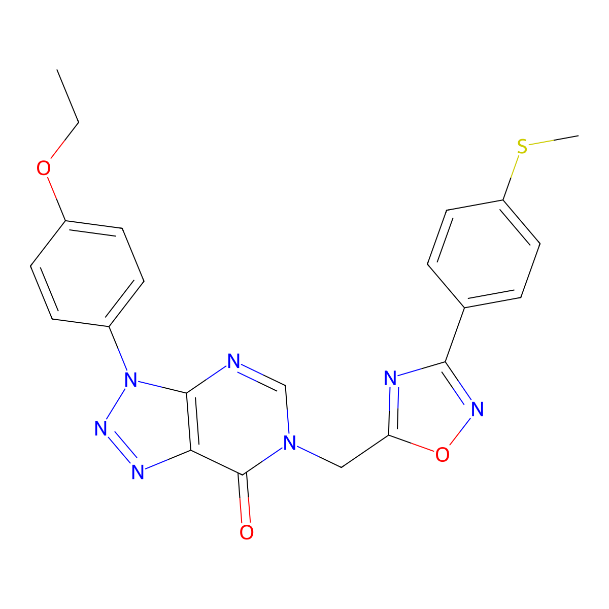 3-(4-ethoxyphenyl)-6-({3-[4-(methylsulfanyl)phenyl]-1,2,4-oxadiazol-5-yl}methyl)-3H,6H,7H-[1,2,3]triazolo[4,5-d]pyrimidin-7-one molecular structure, CAS 1040677-16-4