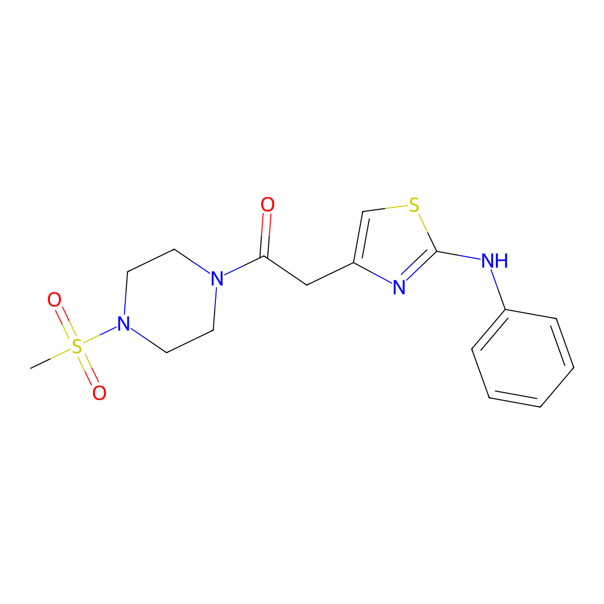 1-(4-Methanesulfonylpiperazin-1-yl)-2-[2-(phenylamino)-1,3-thiazol-4-yl]ethan-1-one molecular structure, CAS 1040677-39-1