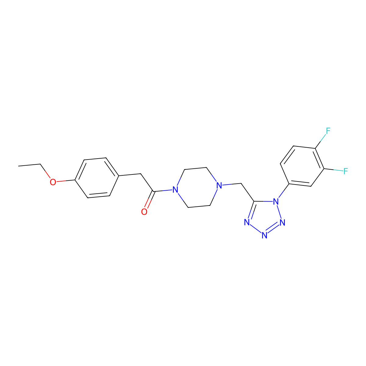 1-(4-((1-(3,4-difluorophenyl)-1H-tetrazol-5-yl)methyl)piperazin-1-yl)-2-(4-ethoxyphenyl)ethanone molecular structure, CAS 1040677-41-5