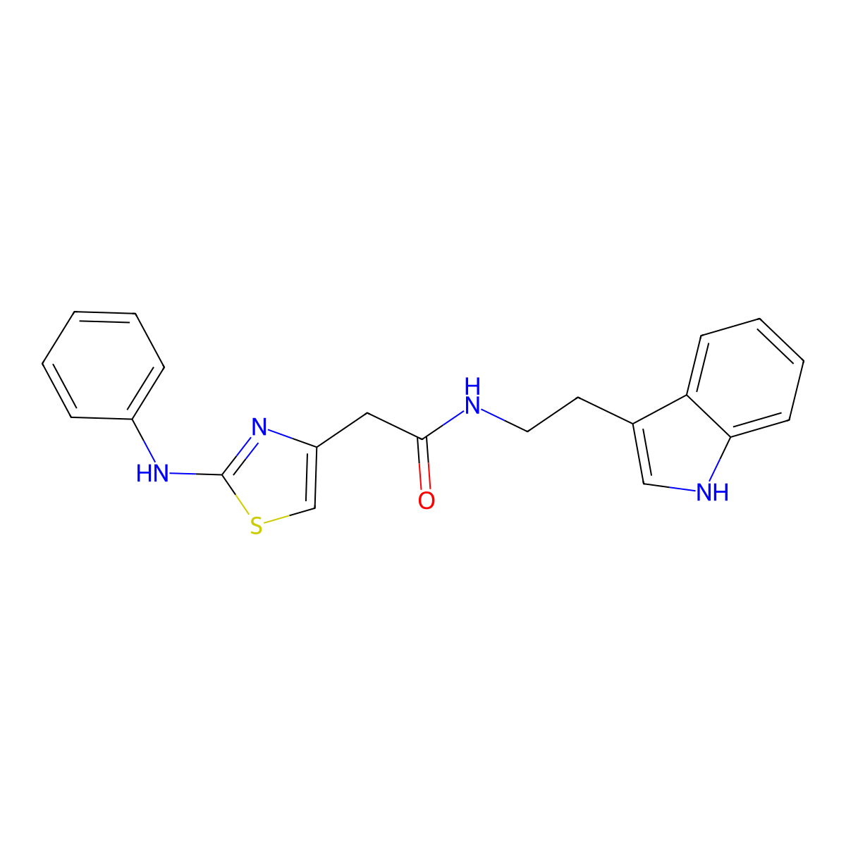 N-[2-(1H-indol-3-yl)ethyl]-2-[2-(phenylamino)-1,3-thiazol-4-yl]acetamide molecular structure, CAS 1040677-51-7