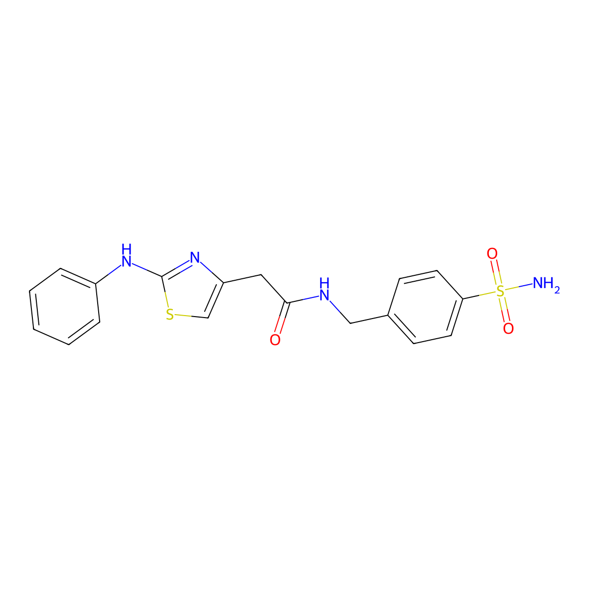 2-(2-(phenylamino)thiazol-4-yl)-N-(4-sulfamoylbenzyl)acetamide molecular structure, CAS 1040677-55-1