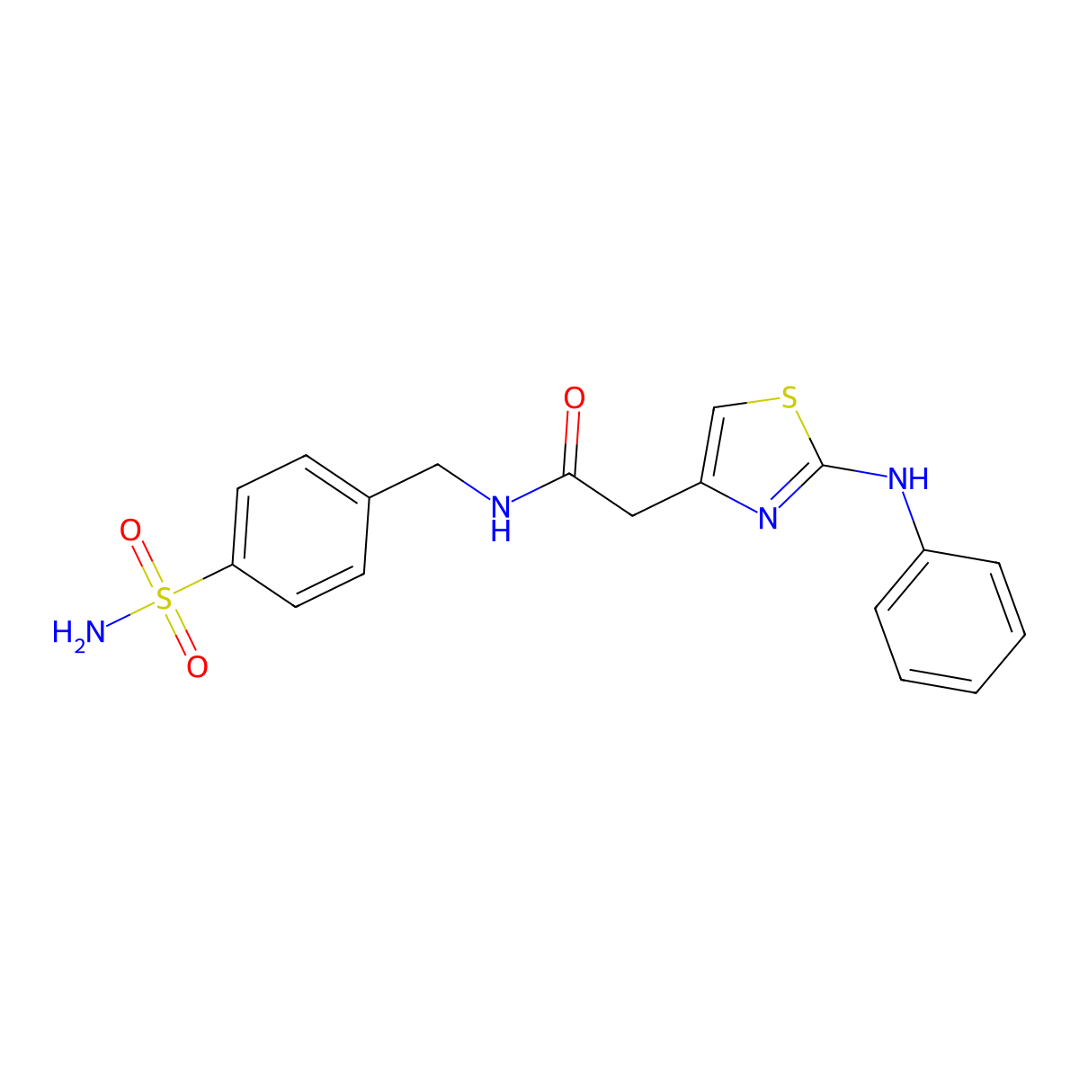 2-(2-(phenylamino)thiazol-4-yl)-N-(4-sulfamoylbenzyl)acetamide molecular structure, CAS 1040677-55-1