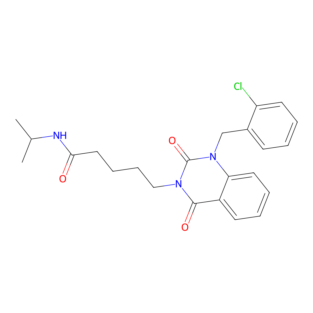 5-{1-[(2-chlorophenyl)methyl]-2,4-dioxo-1,2,3,4-tetrahydroquinazolin-3-yl}-N-(propan-2-yl)pentanamide molecular structure, CAS 1040677-64-2
