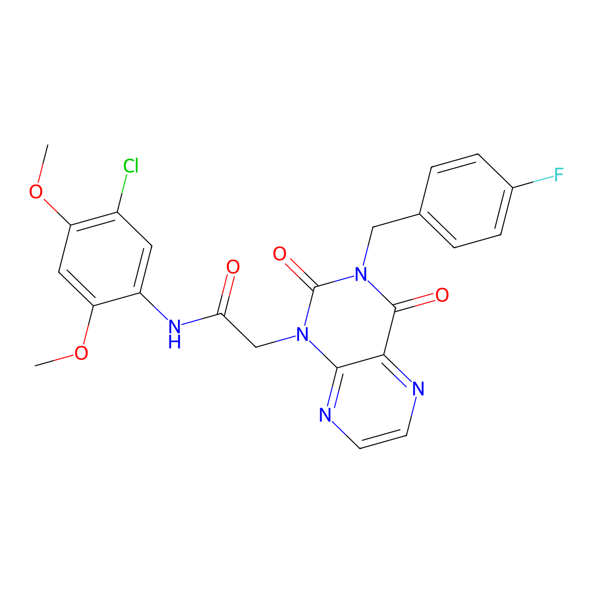 N-(5-chloro-2,4-dimethoxyphenyl)-2-{3-[(4-fluorophenyl)methyl]-2,4-dioxo-1,2,3,4-tetrahydropteridin-1-yl}acetamide molecular structure, CAS 1040677-70-0