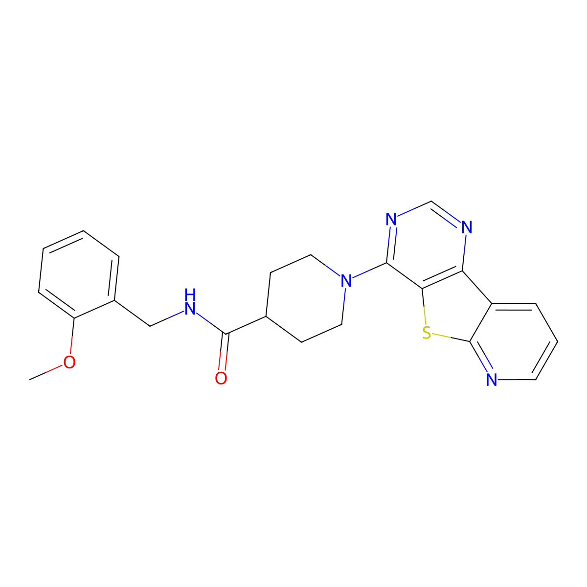 N-[(2-methoxyphenyl)methyl]-1-{8-thia-3,5,10-triazatricyclo[7.4.0.0^{2,7}]trideca-1(13),2(7),3,5,9,11-hexaen-6-yl}piperidine-4-carboxamide molecular structure, CAS 1040677-91-5