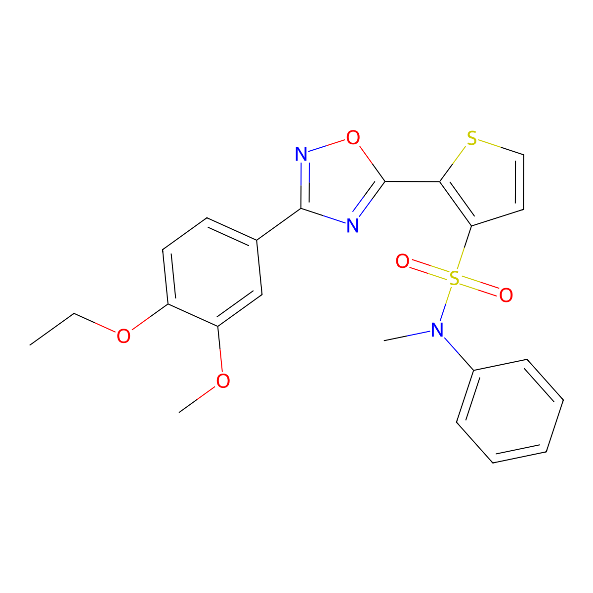 2-[3-(4-ethoxy-3-methoxyphenyl)-1,2,4-oxadiazol-5-yl]-N-methyl-N-phenylthiophene-3-sulfonamide molecular structure, CAS 1040677-96-0