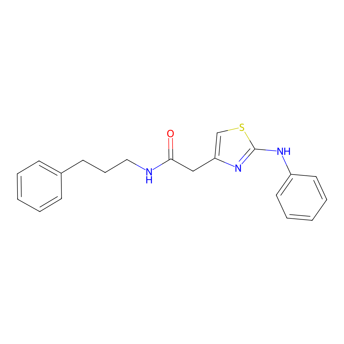 2-[2-(phenylamino)-1,3-thiazol-4-yl]-N-(3-phenylpropyl)acetamide molecular structure, CAS 1040677-97-1