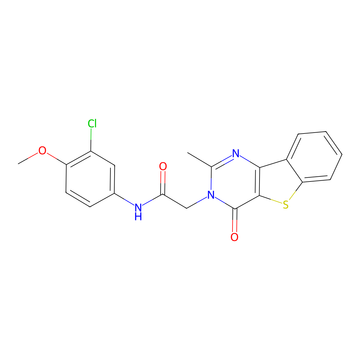 N-(3-chloro-4-methoxyphenyl)-2-(2-methyl-4-oxo[1]benzothieno[3,2-d]pyrimidin-3(4H)-yl)acetamide molecular structure, CAS 1040678-07-6