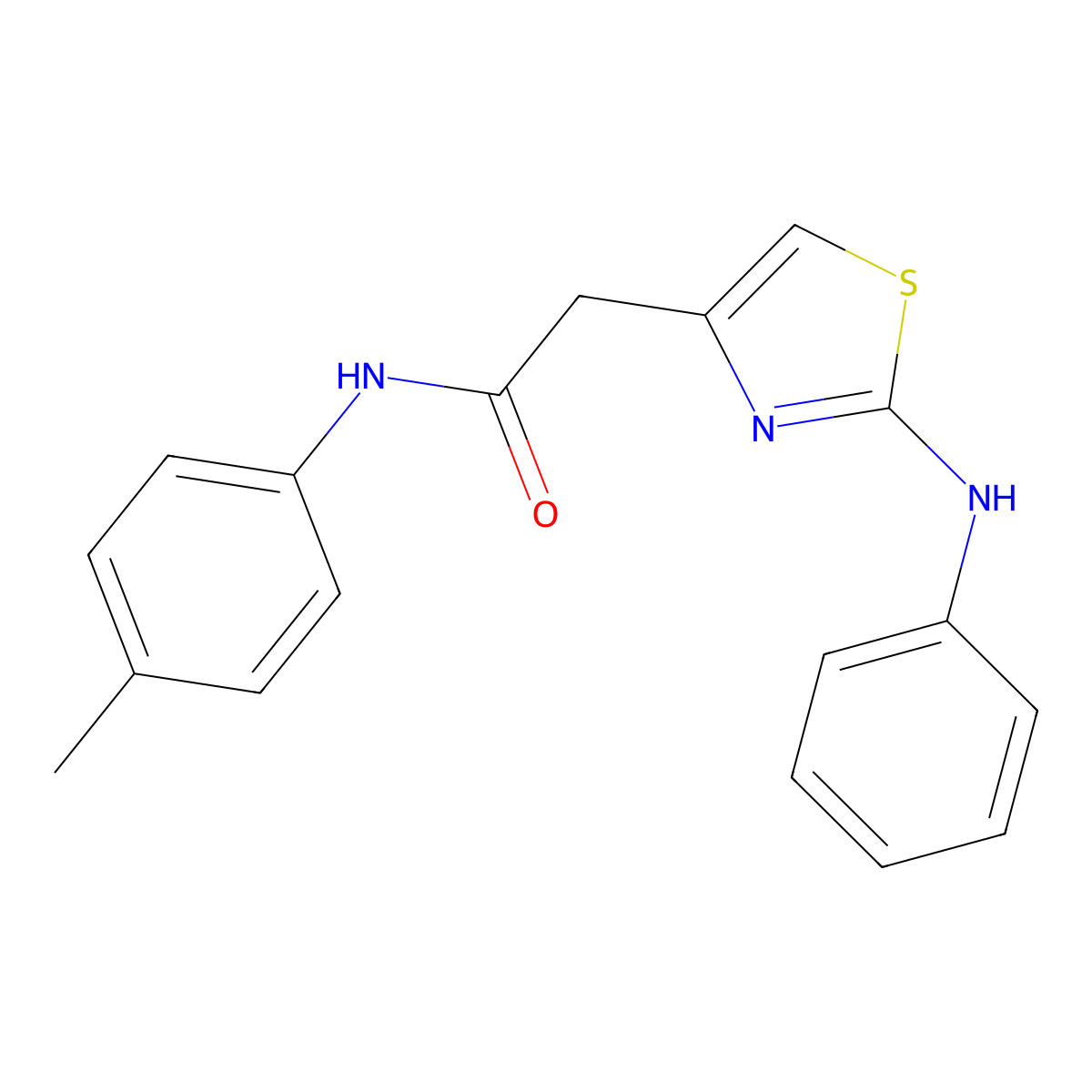 N-(4-methylphenyl)-2-[2-(phenylamino)-1,3-thiazol-4-yl]acetamide molecular structure, CAS 1040678-10-1