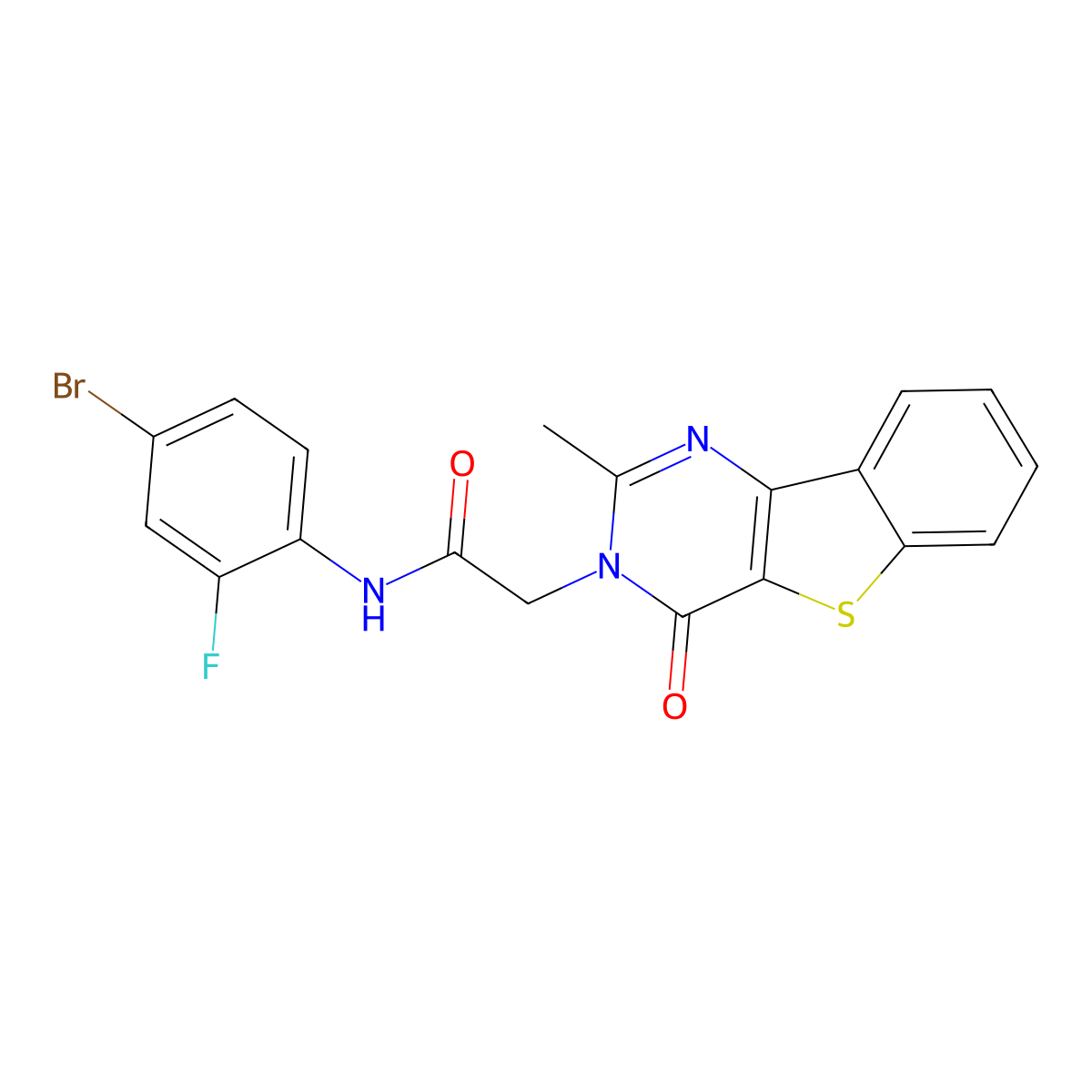 N-(4-bromo-2-fluorophenyl)-2-(2-methyl-4-oxo[1]benzothieno[3,2-d]pyrimidin-3(4H)-yl)acetamide molecular structure, CAS 1040678-19-0