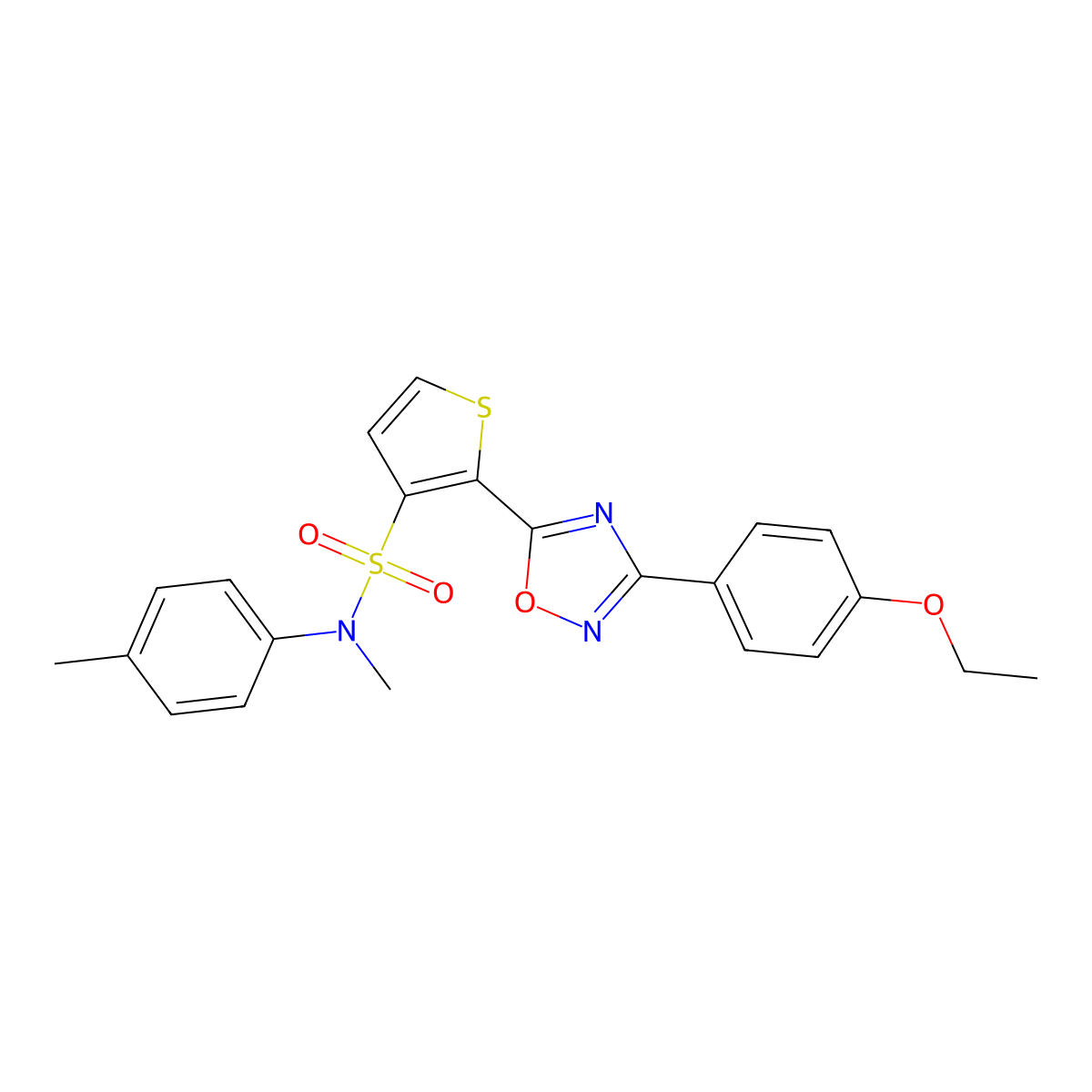 2-[3-(4-ethoxyphenyl)-1,2,4-oxadiazol-5-yl]-N-methyl-N-(4-methylphenyl)thiophene-3-sulfonamide molecular structure, CAS 1040678-24-7