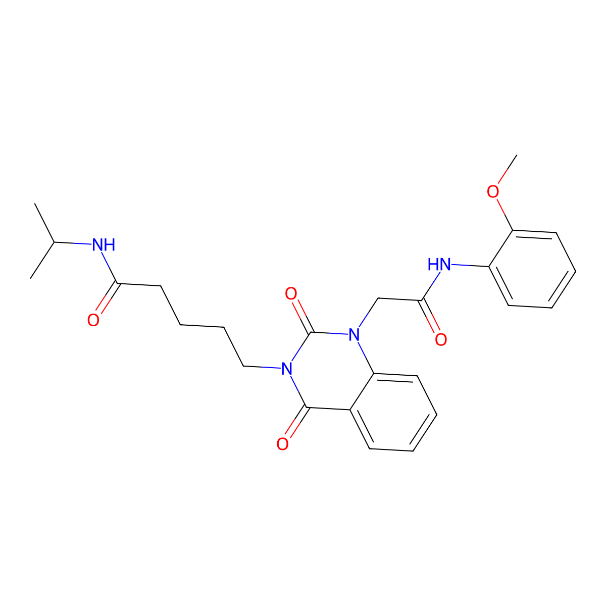 5-(1-{[(2-methoxyphenyl)carbamoyl]methyl}-2,4-dioxo-1,2,3,4-tetrahydroquinazolin-3-yl)-N-(propan-2-yl)pentanamide molecular structure, CAS 1040679-36-4