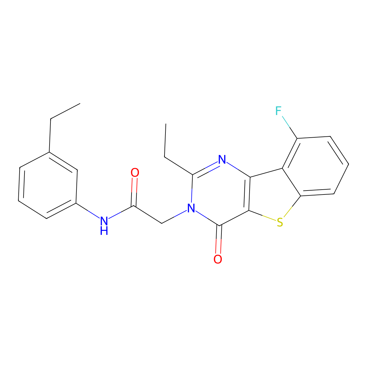 2-(2-ethyl-9-fluoro-4-oxo[1]benzothieno[3,2-d]pyrimidin-3(4H)-yl)-N-(3-ethylphenyl)acetamide molecular structure, CAS 1040679-65-9