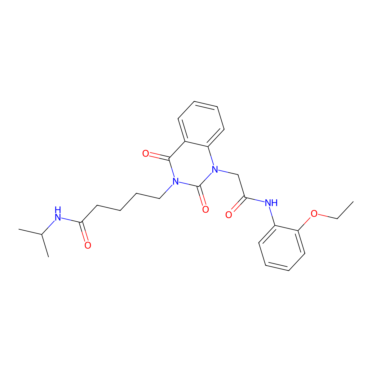 5-(1-{[(2-ethoxyphenyl)carbamoyl]methyl}-2,4-dioxo-1,2,3,4-tetrahydroquinazolin-3-yl)-N-(propan-2-yl)pentanamide molecular structure, CAS 1040679-66-0