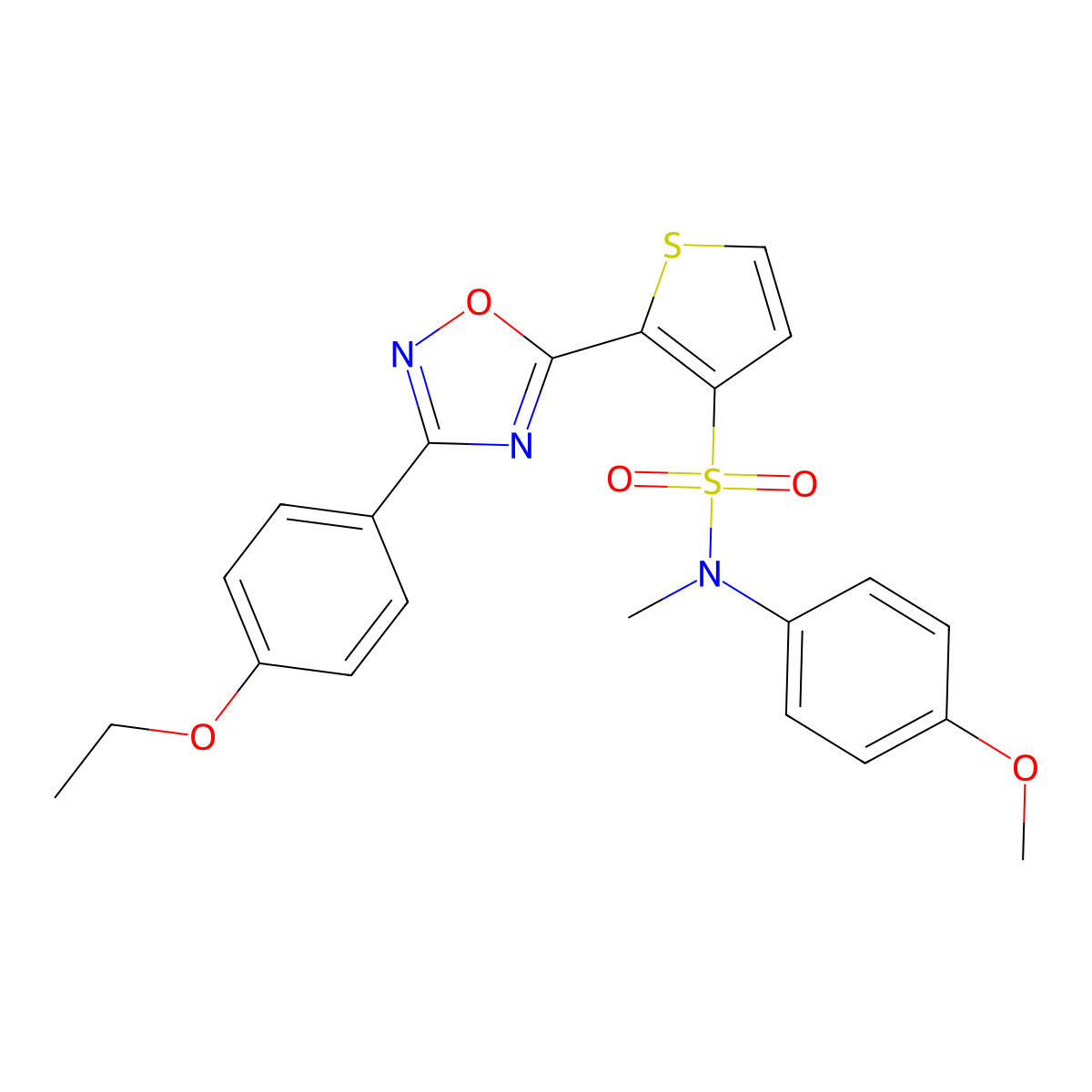 2-[3-(4-ethoxyphenyl)-1,2,4-oxadiazol-5-yl]-N-(4-methoxyphenyl)-N-methylthiophene-3-sulfonamide molecular structure, CAS 1040679-69-3