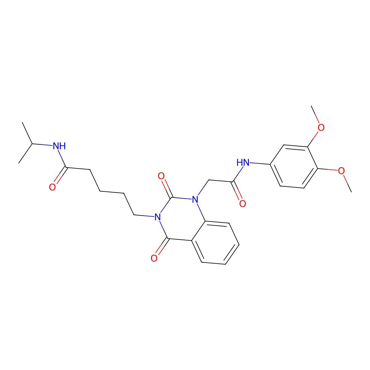 5-(1-{[(3,4-dimethoxyphenyl)carbamoyl]methyl}-2,4-dioxo-1,2,3,4-tetrahydroquinazolin-3-yl)-N-(propan-2-yl)pentanamide molecular structure, CAS 1040679-78-4