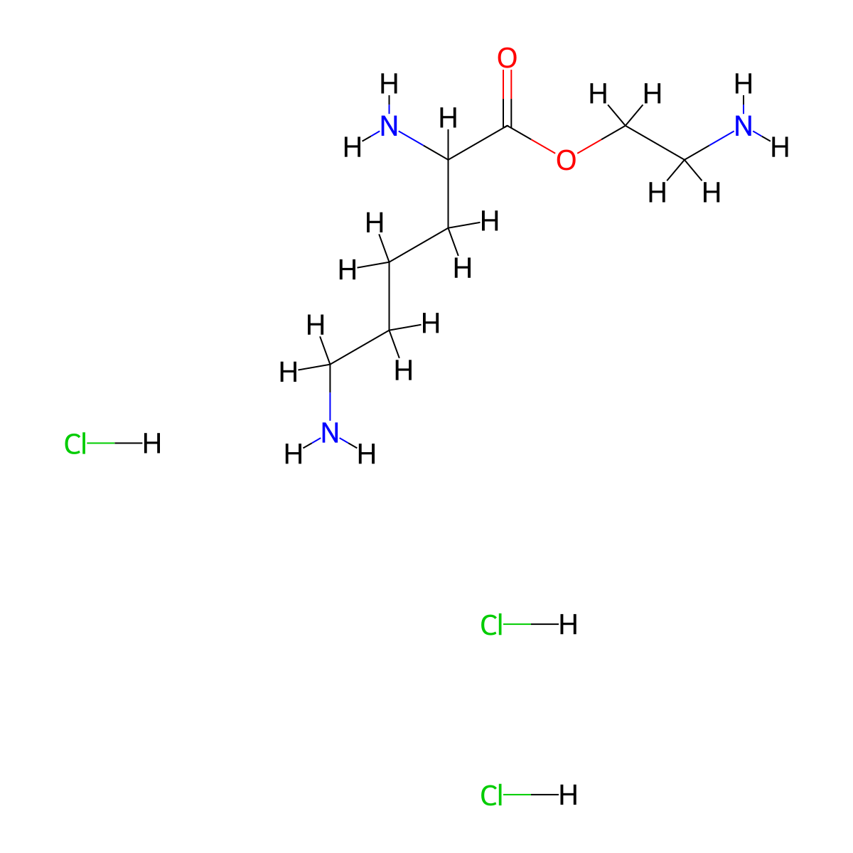 2-Aminoethyl lysinate trihydrochloride molecular structure, CAS 104068-74-8