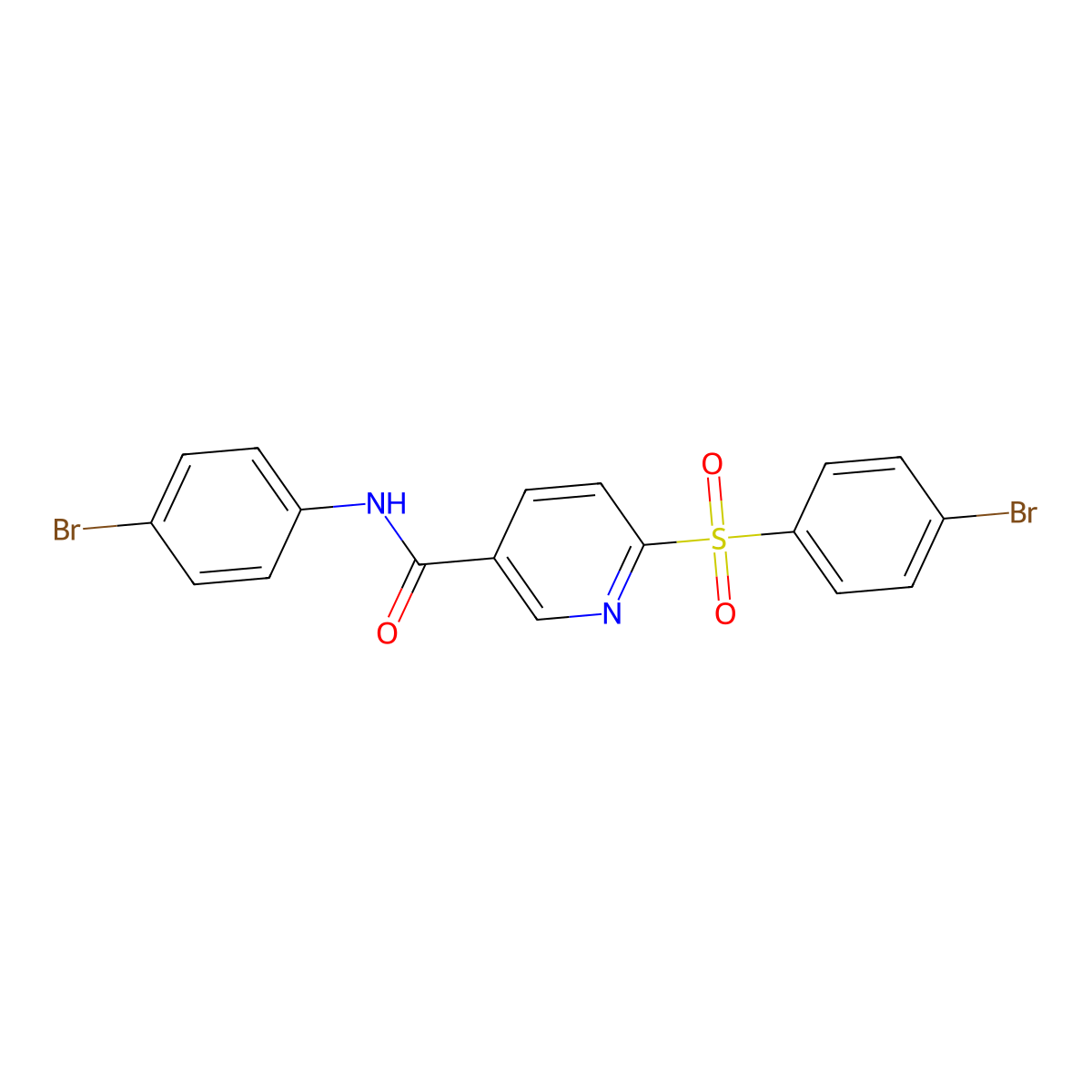 N-(4-bromophenyl)-6-((4-bromophenyl)sulfonyl)nicotinamide molecular structure, CAS 1040680-43-0