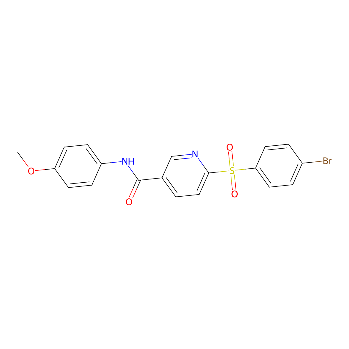 6-((4-bromophenyl)sulfonyl)-N-(4-methoxyphenyl)nicotinamide molecular structure, CAS 1040680-50-9