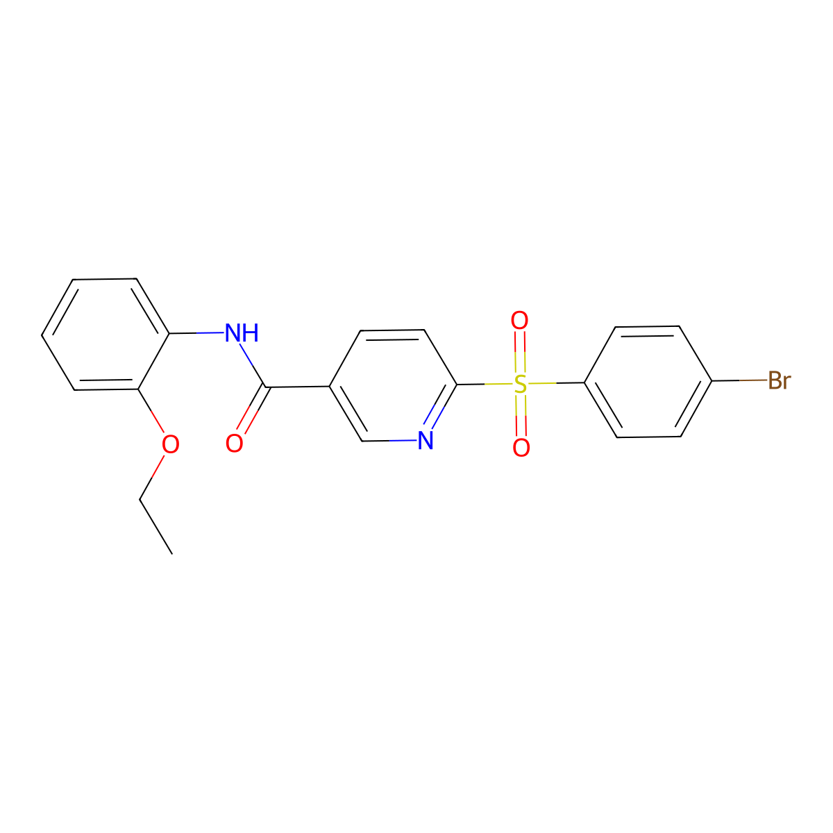 6-((4-bromophenyl)sulfonyl)-N-(2-ethoxyphenyl)nicotinamide molecular structure, CAS 1040680-56-5