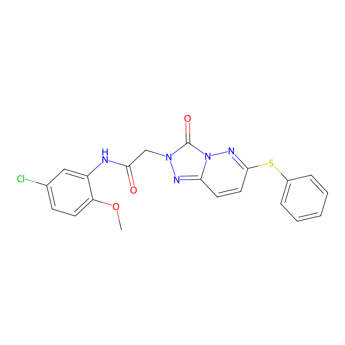 N-(5-chloro-2-methoxyphenyl)-2-[3-oxo-6-(phenylsulfanyl)-2H,3H-[1,2,4]triazolo[4,3-b]pyridazin-2-yl]acetamide molecular structure, CAS 1040680-62-3