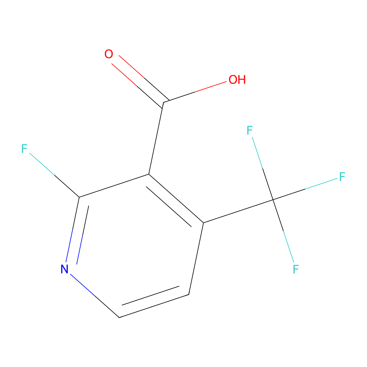 2-Fluoro-4-(trifluoromethyl)pyridine-3-carboxylic acid molecular structure, CAS 1040681-74-0
