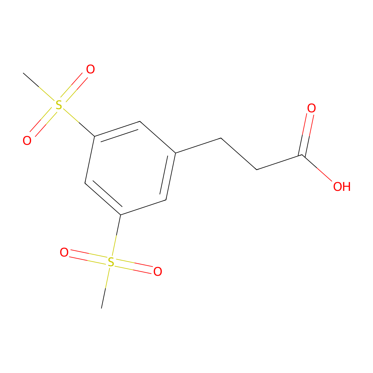 3-(3,5-Bis-methanesulfonyl-phenyl)propionic acid molecular structure, CAS 1040682-15-2
