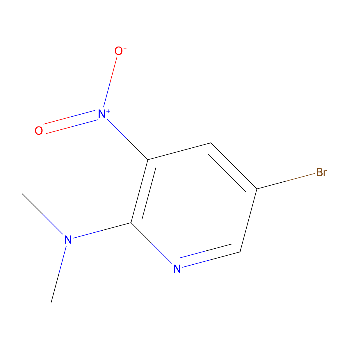 5-Bromo-N,N-dimethyl-3-nitropyridin-2-amine molecular structure, CAS 1040682-46-9