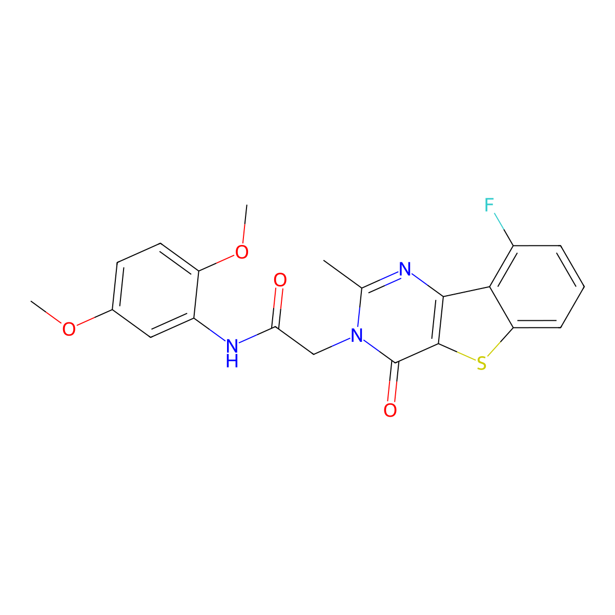 N-(2,5-dimethoxyphenyl)-2-(9-fluoro-2-methyl-4-oxo[1]benzothieno[3,2-d]pyrimidin-3(4H)-yl)acetamide molecular structure, CAS 1040682-64-1