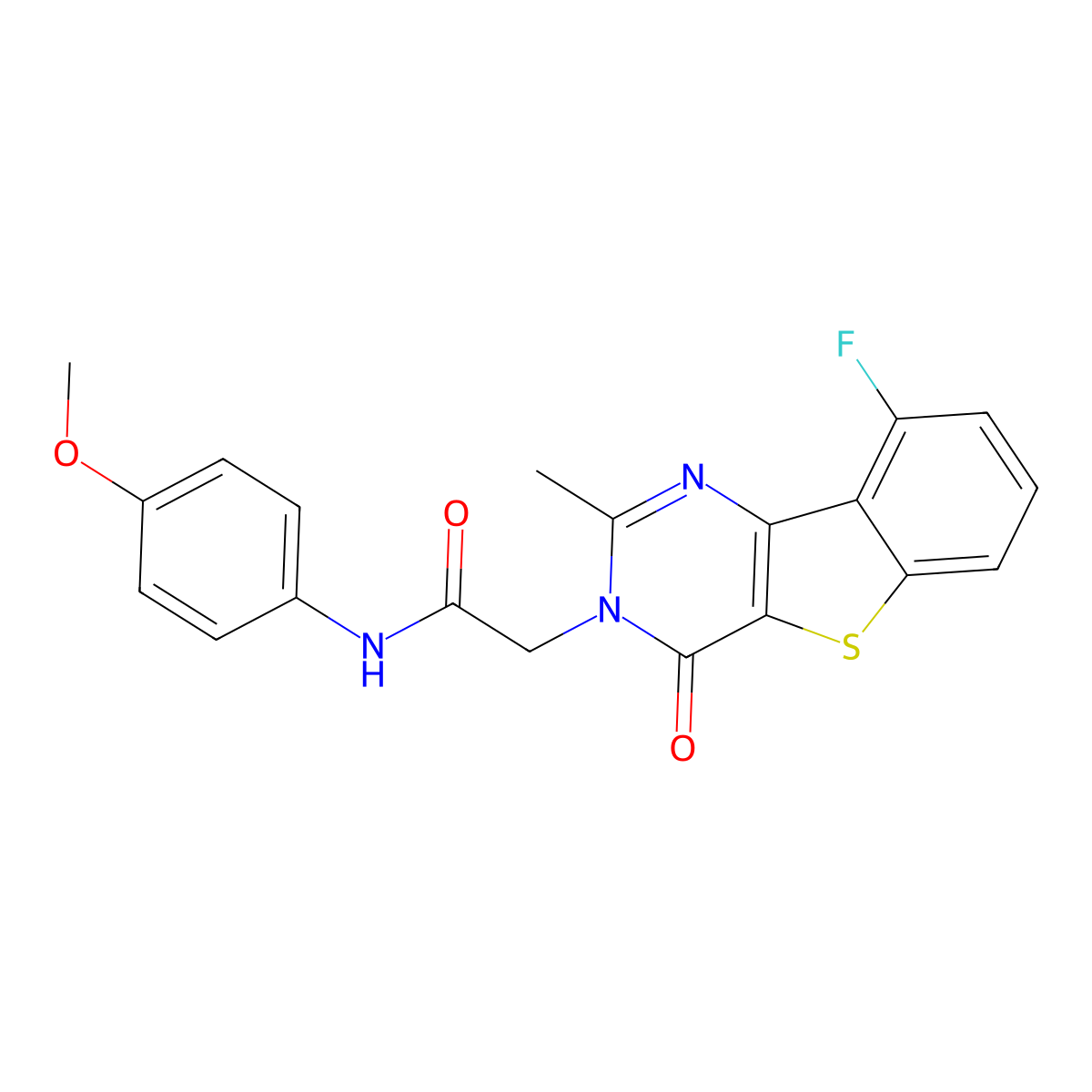 2-(9-fluoro-2-methyl-4-oxo[1]benzothieno[3,2-d]pyrimidin-3(4H)-yl)-N-(4-methoxyphenyl)acetamide molecular structure, CAS 1040682-71-0