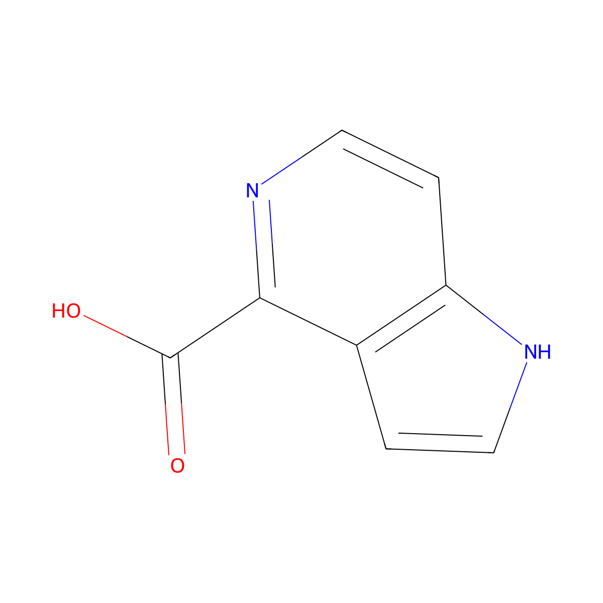1H-Pyrrolo[3,2-c]pyridine-4-carboxylic acid molecular structure, CAS 1040682-84-5