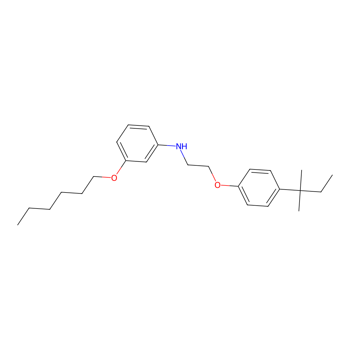 3-(Hexyloxy)-N-{2-[4-(tert-pentyl)phenoxy]-ethyl}aniline molecular structure, CAS 1040682-91-4