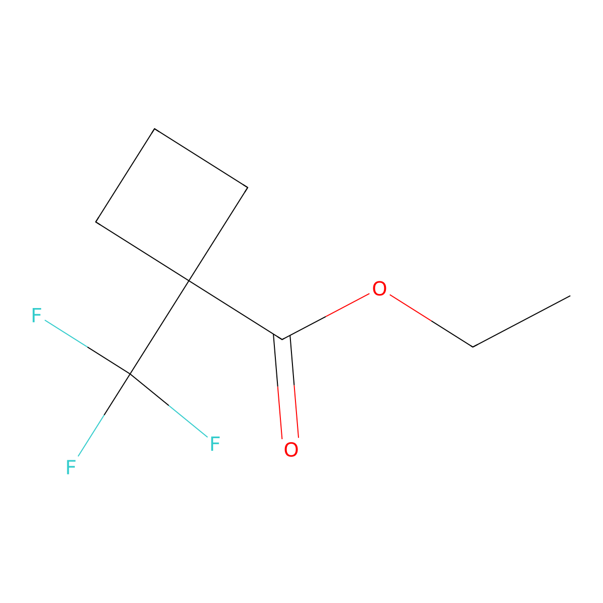 1-(Trifluoromethyl)cyclobutanecarboxylic acid ethyl ester molecular structure, CAS 1040683-08-6