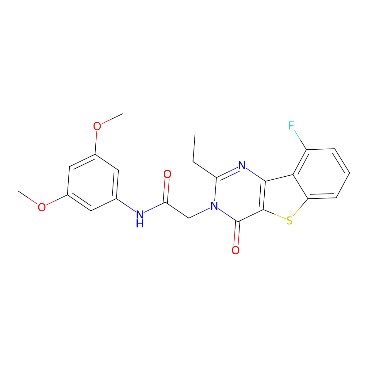 N-(3,5-dimethoxyphenyl)-2-(2-ethyl-9-fluoro-4-oxo[1]benzothieno[3,2-d]pyrimidin-3(4H)-yl)acetamide molecular structure, CAS 1040683-51-9