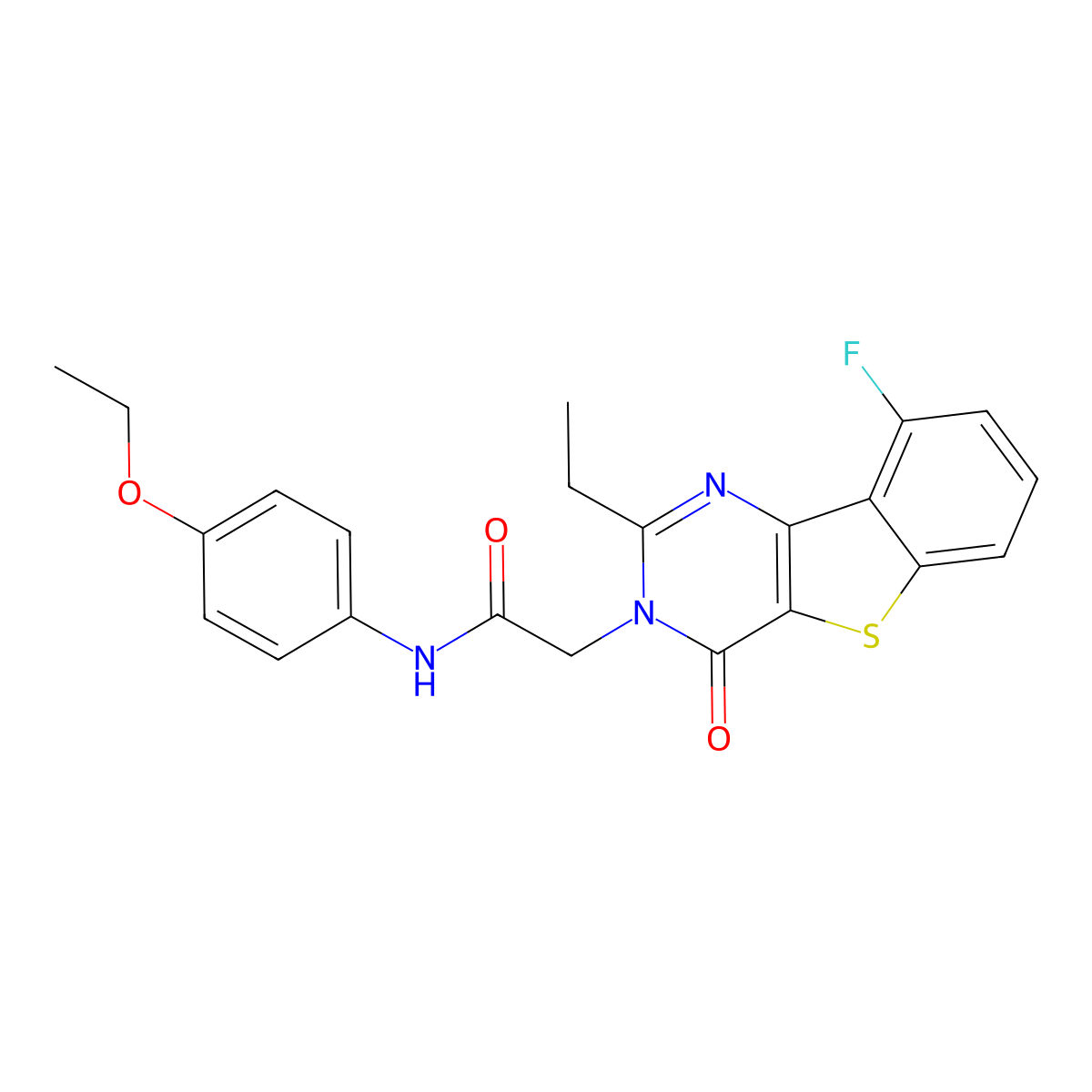 N-(4-ethoxyphenyl)-2-(2-ethyl-9-fluoro-4-oxo[1]benzothieno[3,2-d]pyrimidin-3(4H)-yl)acetamide molecular structure, CAS 1040683-58-6