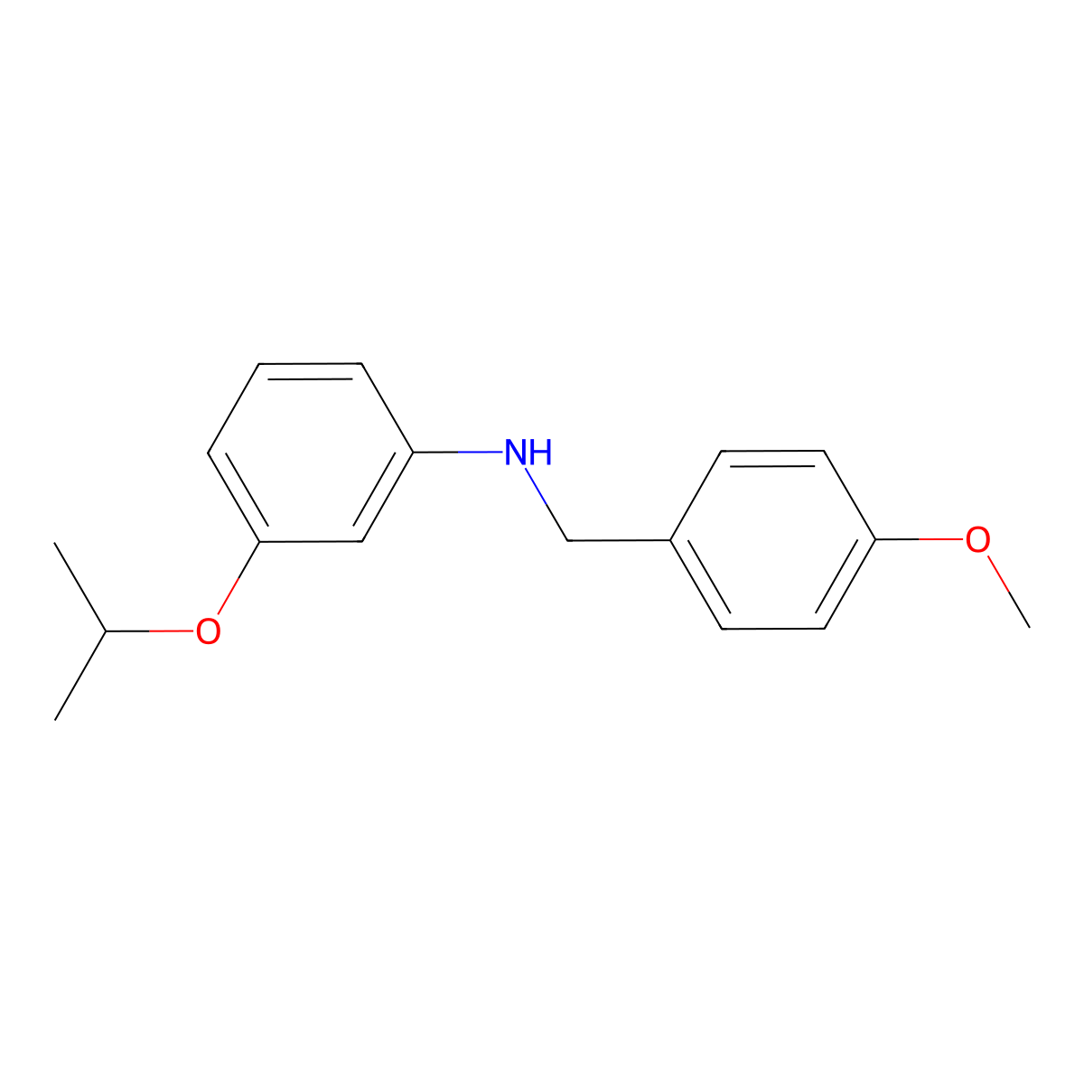 3-Isopropoxy-N-(4-methoxybenzyl)aniline molecular structure, CAS 1040684-10-3