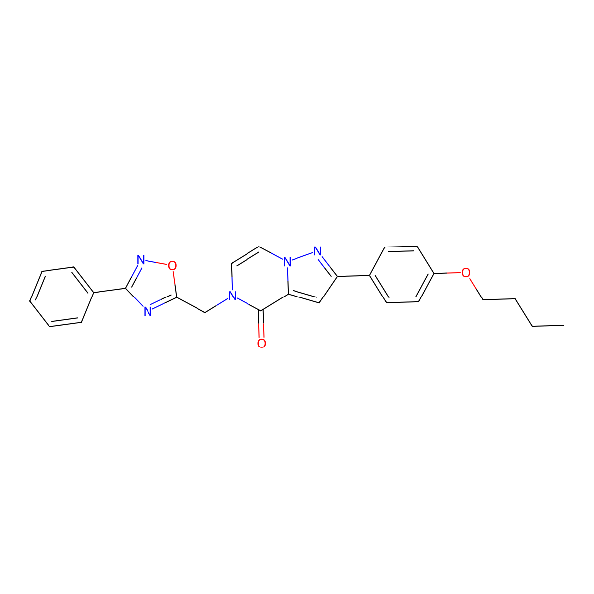 2-(4-butoxyphenyl)-5-[(3-phenyl-1,2,4-oxadiazol-5-yl)methyl]-4H,5H-pyrazolo[1,5-a]pyrazin-4-one molecular structure, CAS 1040684-46-5
