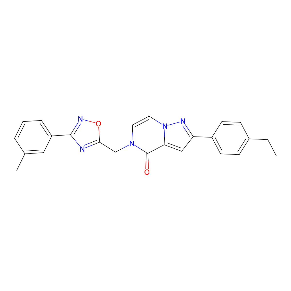 2-(4-ethylphenyl)-5-{[3-(3-methylphenyl)-1,2,4-oxadiazol-5-yl]methyl}-4H,5H-pyrazolo[1,5-a]pyrazin-4-one molecular structure, CAS 1040685-13-9