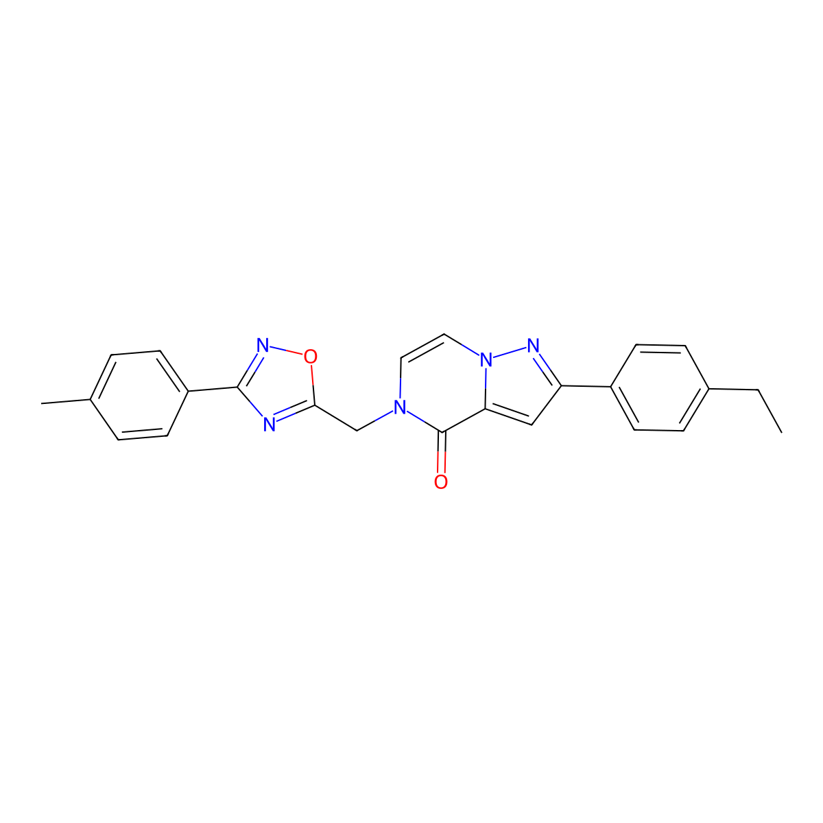 2-(4-ethylphenyl)-5-{[3-(4-methylphenyl)-1,2,4-oxadiazol-5-yl]methyl}-4H,5H-pyrazolo[1,5-a]pyrazin-4-one molecular structure, CAS 1040685-20-8