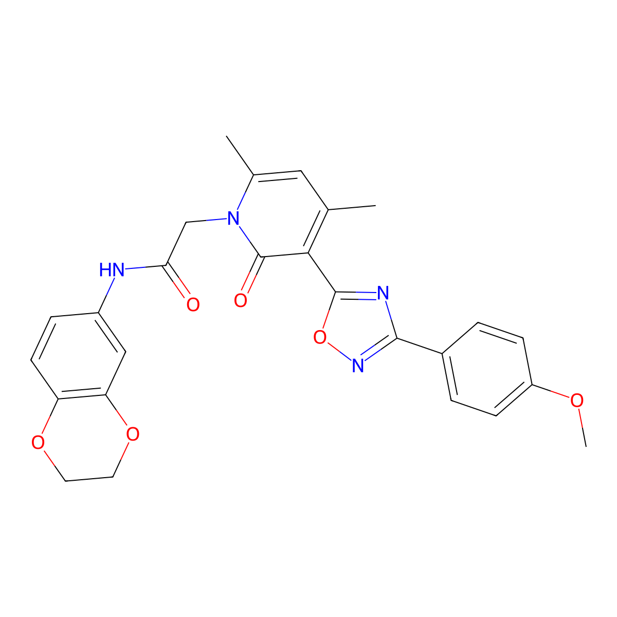 N-(2,3-dihydro-1,4-benzodioxin-6-yl)-2-{3-[3-(4-methoxyphenyl)-1,2,4-oxadiazol-5-yl]-4,6-dimethyl-2-oxo-1,2-dihydropyridin-1-yl}acetamide molecular structure, CAS 1040685-44-6