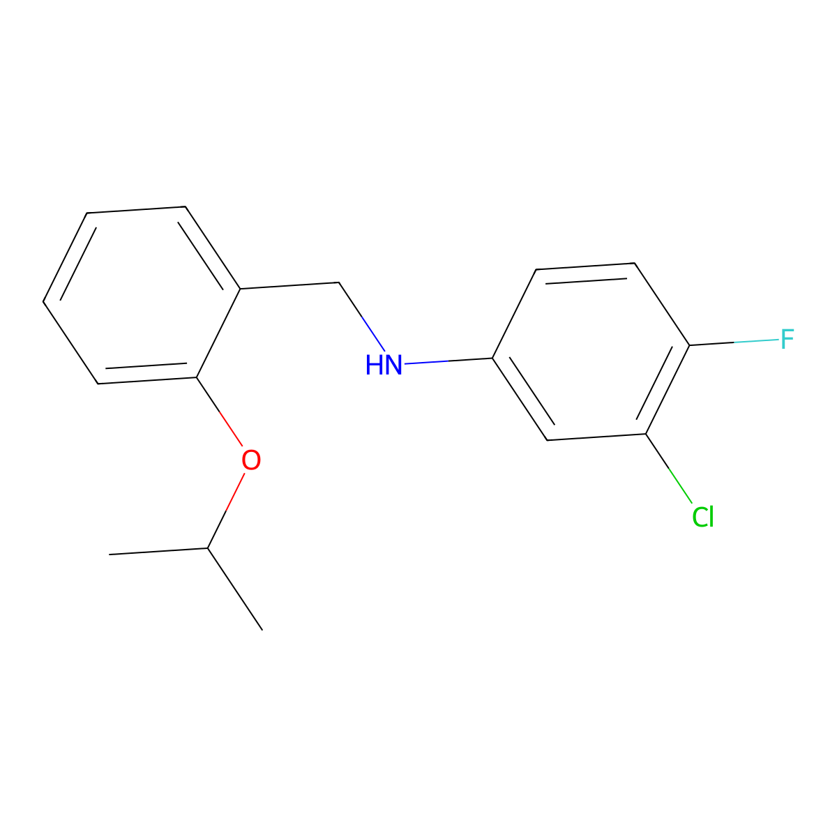3-Chloro-4-fluoro-N-(2-isopropoxybenzyl)aniline molecular structure, CAS 1040685-65-1