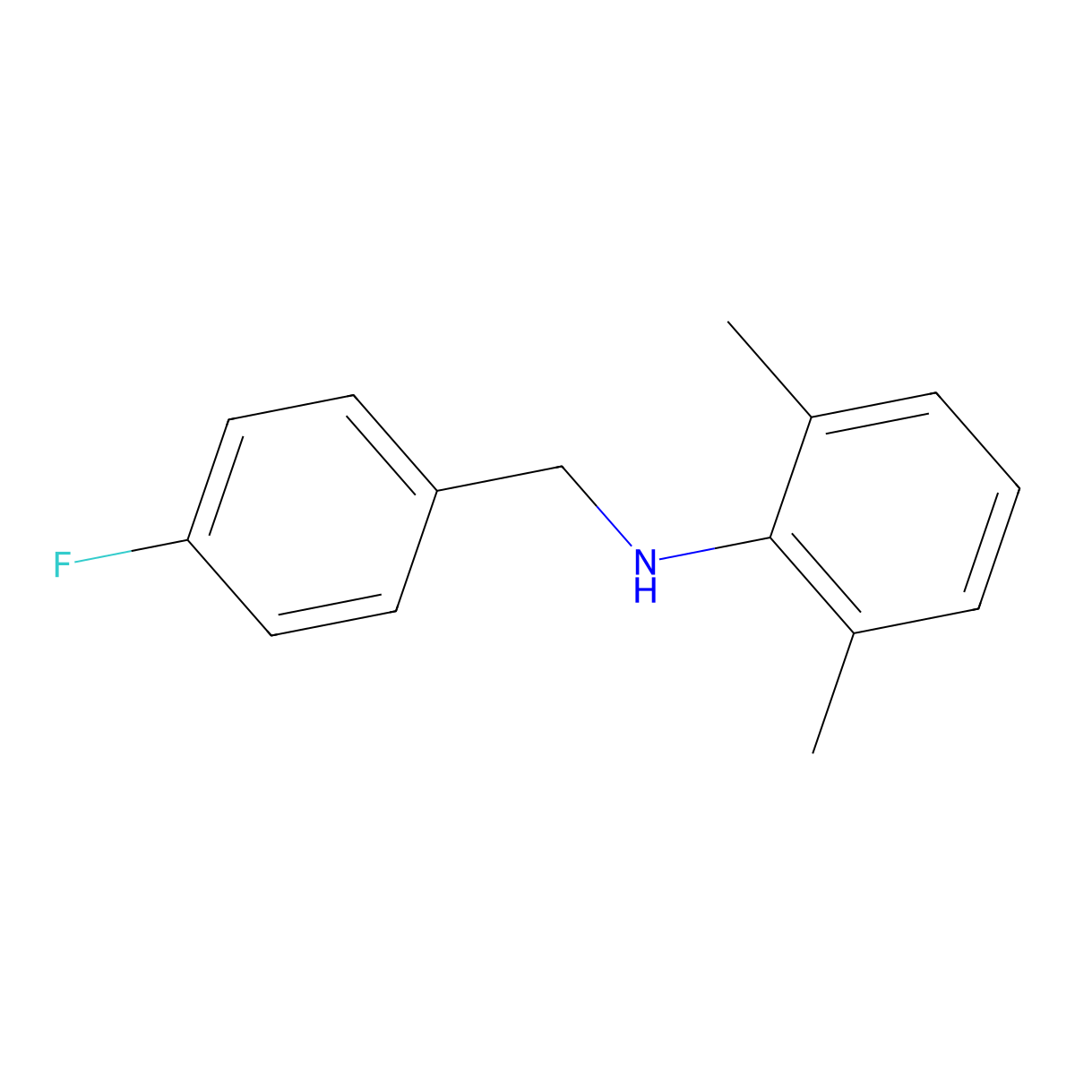 N-(4-Fluorobenzyl)-2,6-dimethylaniline molecular structure, CAS 1040686-31-4