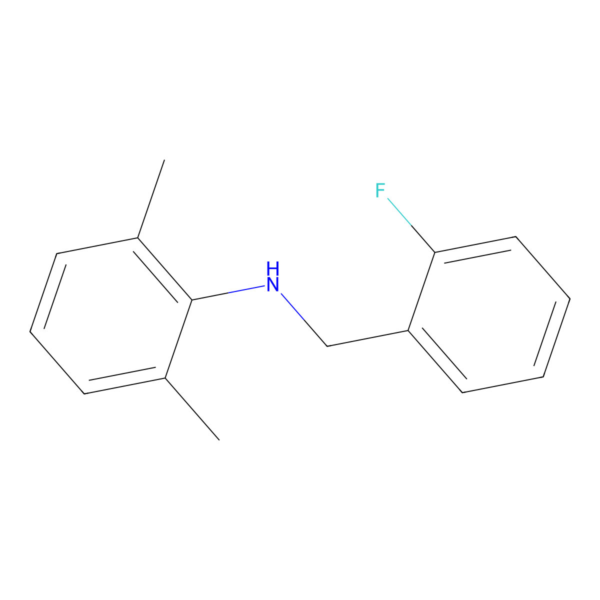 N-(2-Fluorobenzyl)-2,6-dimethylaniline molecular structure, CAS 1040686-54-1