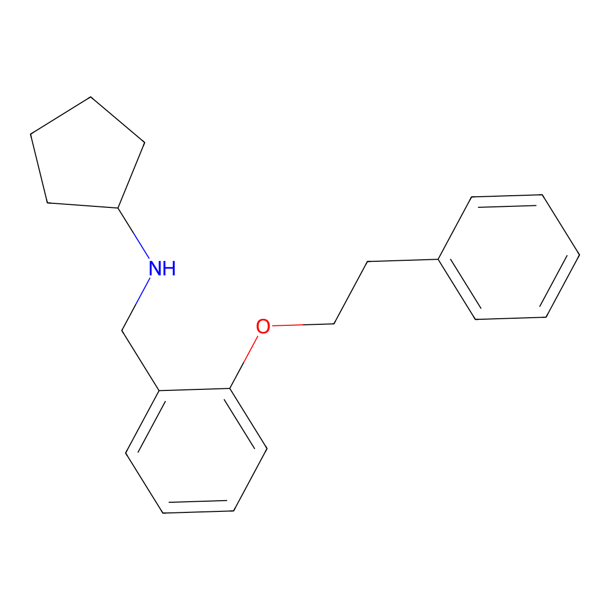 N-[2-(Phenethyloxy)benzyl]cyclopentanamine molecular structure, CAS 1040686-98-3