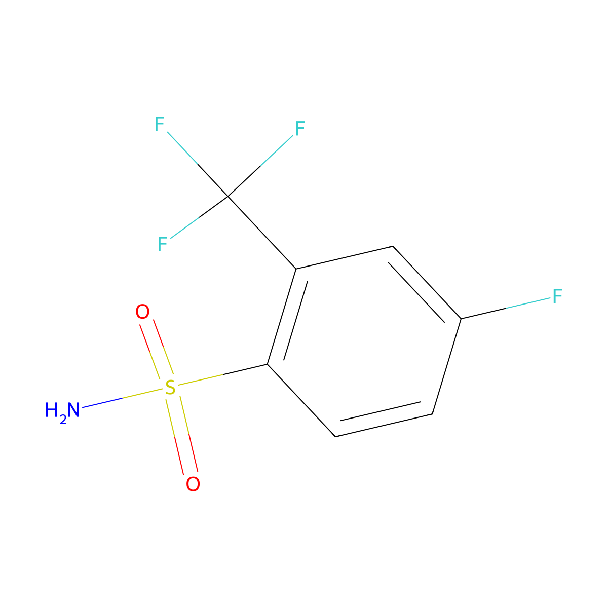 4-Fluoro-2-(trifluoromethyl)benzenesulfonamide molecular structure, CAS 1040687-55-5
