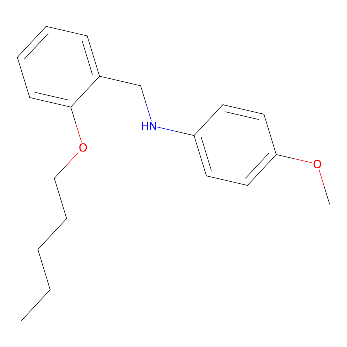 N-(4-Methoxyphenyl)-N-[2-(pentyloxy)benzyl]amine molecular structure, CAS 1040688-01-4