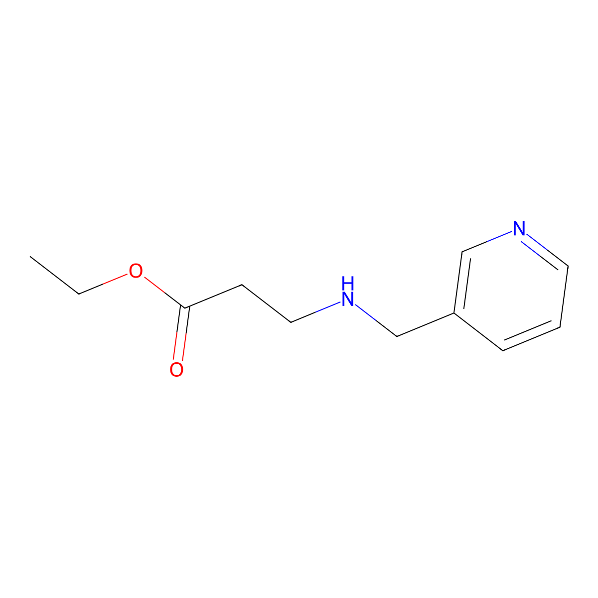 Ethyl 3-[(3-pyridinylmethyl)amino]propanoate molecular structure, CAS 1040688-05-8
